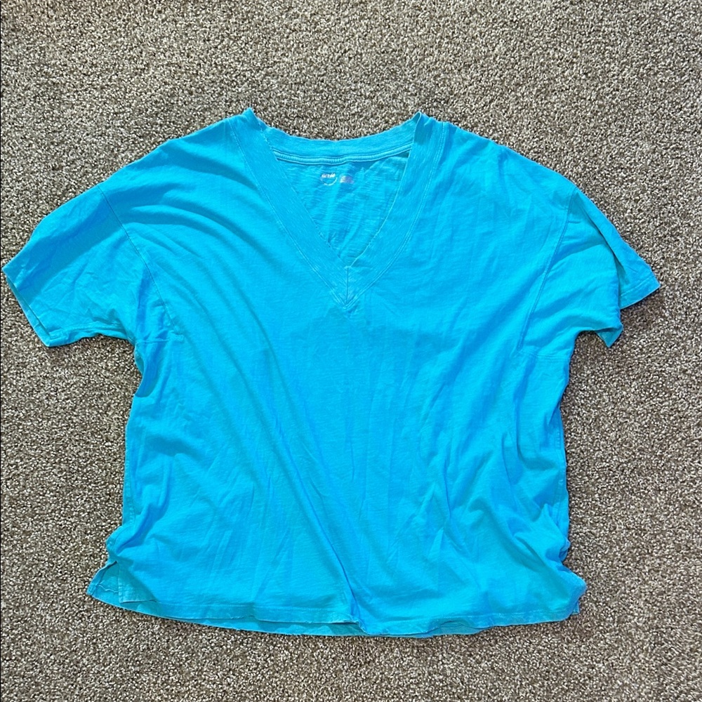 Aerie Vibrant Blue V-Neck T-Shirt